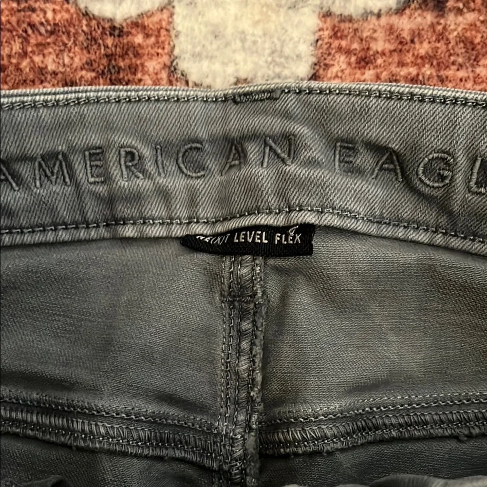 American Eagle Outfitters Gray Distressed Jean Shorts - Picture 2 of 7